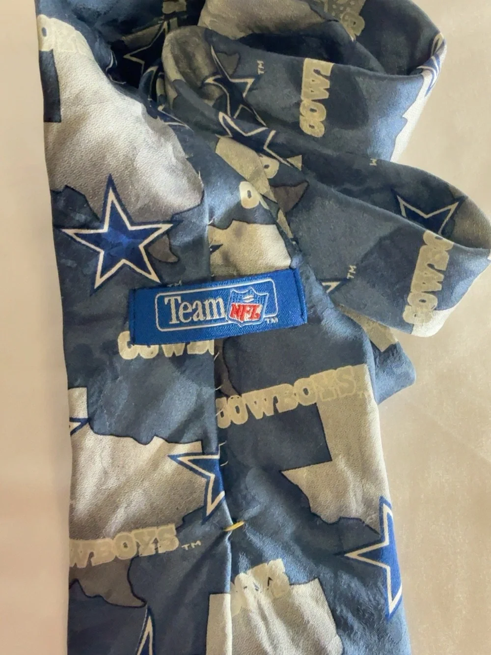 Team NFL Dallas Cowboys Neck Tie Texas Star Logo Blue Novelty 58” x 3.5”